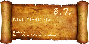 Blei Titánia névjegykártya